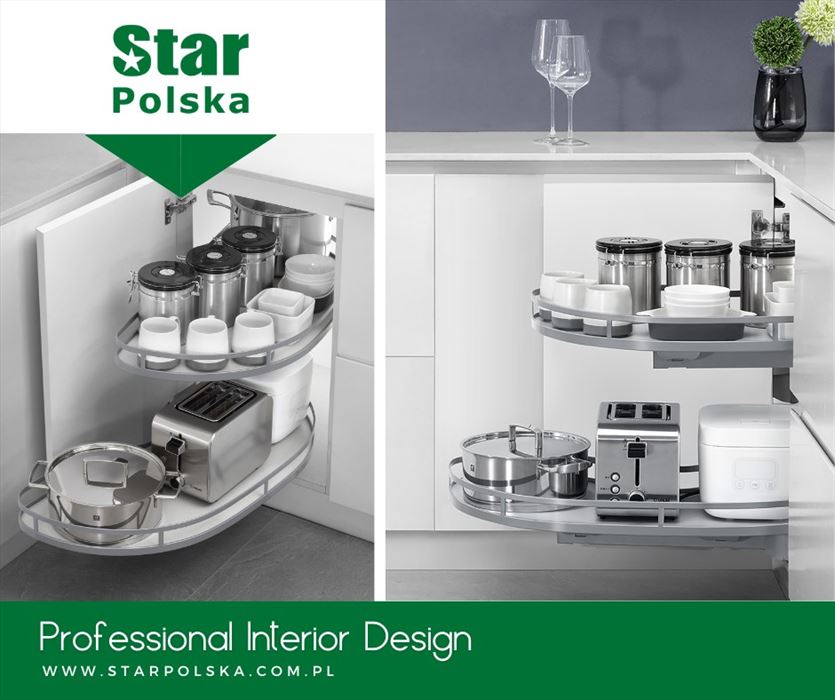 Wyposażenie do mebli, które ułatwia organizację dostępnej przestrzeni, Star Polska sp. z o.o., Bydgoszcz